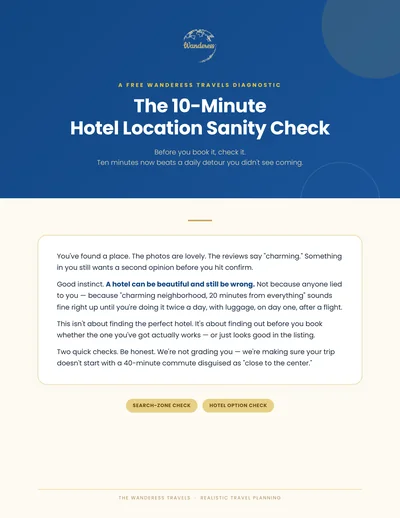 The 10-Minute Hotel Location Sanity Check cover